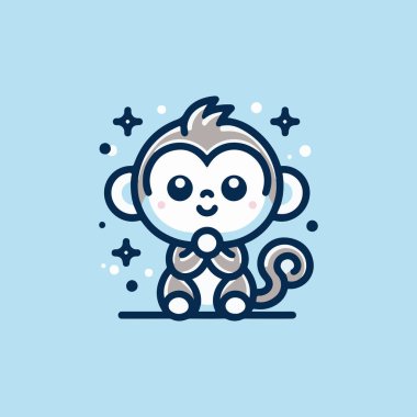 Cute monkey depicted in a vector illustration