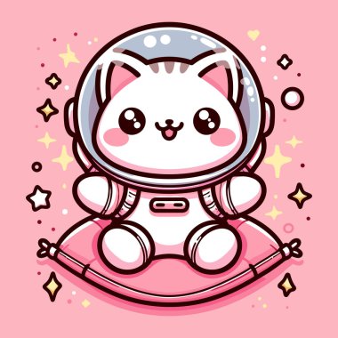 Pembe Tondaki Göksel Kaşif Astronot Kedisi