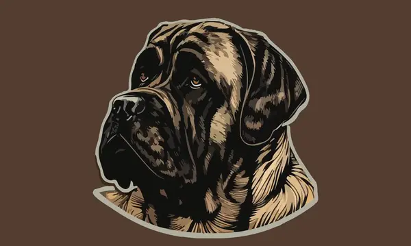 Англійська Собака Mastiff Гарне Використання Символу Талісмана Ікони Аватара Татуювання — стокове фото
