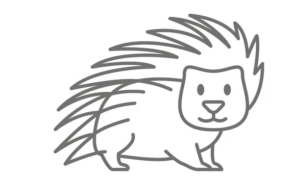 Porcupine Illustration Clipart Drawing Engraving Ink Line Art Vector — Stock Photo, Image