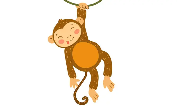 リス猿のベクトルアンティーク彫刻図面図 リス猿のスケッチ図面 — ストック写真
