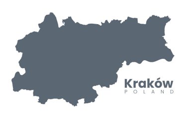 Şehir Krakow haritası. Krakow Şehri (Krakovia), Polonya posteri.
