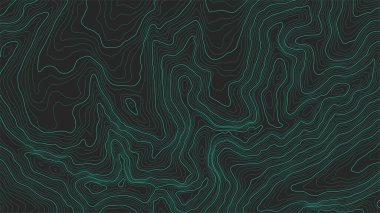 Fully editable and scalable vector illustration of topographic map on a dark background. Great as an abstract background. clipart