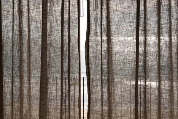 The seaside balcony curtains of the room resort
