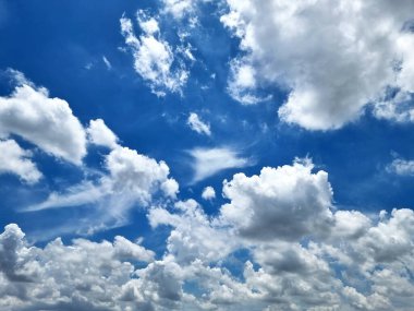 The perspective of nimbus clouds in the blue sky backgrounds. clipart