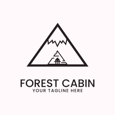 Orman kabin hattı sanat minimalist resim tasarım simgesi logosu