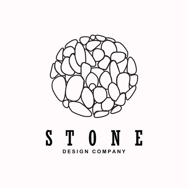 Stone Logo Vector Illustration Design Minimalist Icon Template — Stock Vector