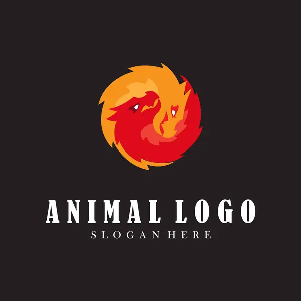 Diseño Ilustración Vector Logotipo Animal Plantilla Icono Minimalista — Archivo Imágenes Vectoriales
