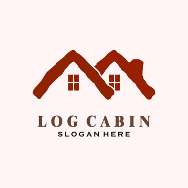 log kabin logosu vektör çizgisi sanat minimalist çizim tasarımı