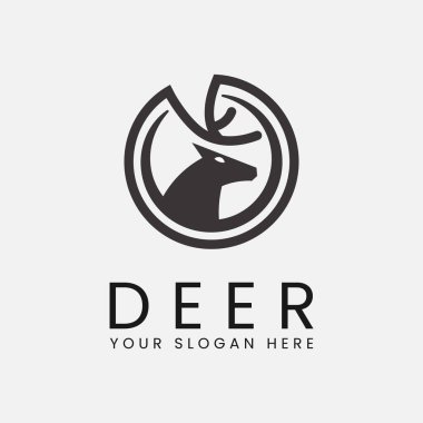 geyik logosu vektör illüstrasyon tasarımı