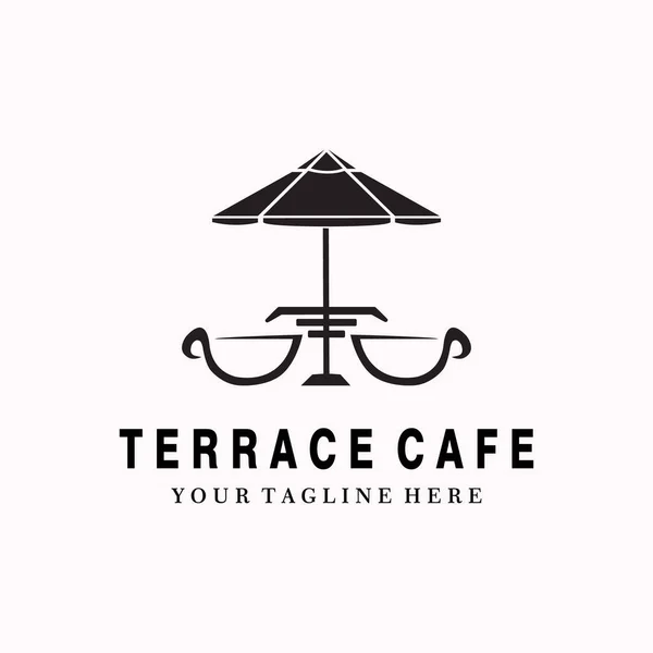 Terasa Cafe Logo Vektorové Ilustrace Design Minimalistická Ikona Šablona — Stockový vektor
