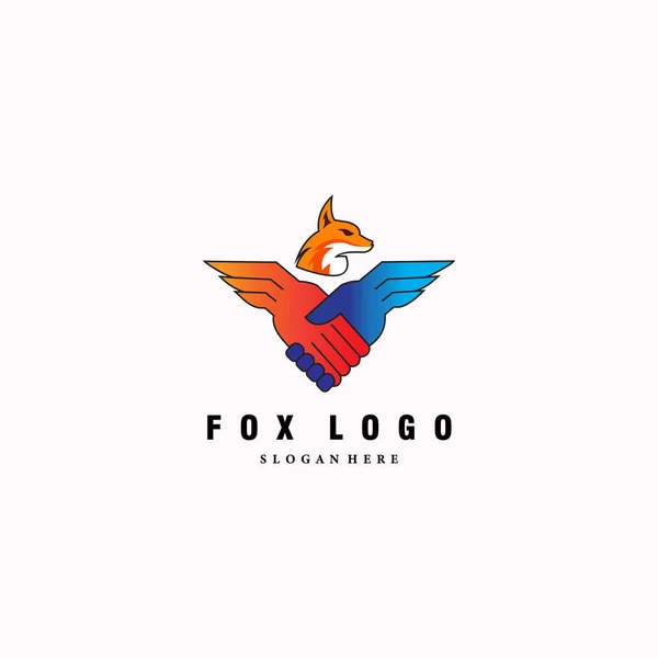 Fox Vector Line Art Minimalist Illustration Design Icon Logo — Stock Vector