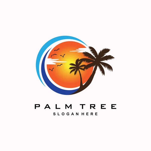 Palm Tree Logo Vector Illustration Design Minimalist Icon Template — Stock Vector