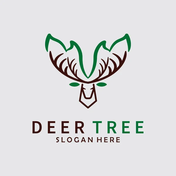 Deer Head Logo Icon Design Inspiration Tree Vector Illustration — Stock Vector