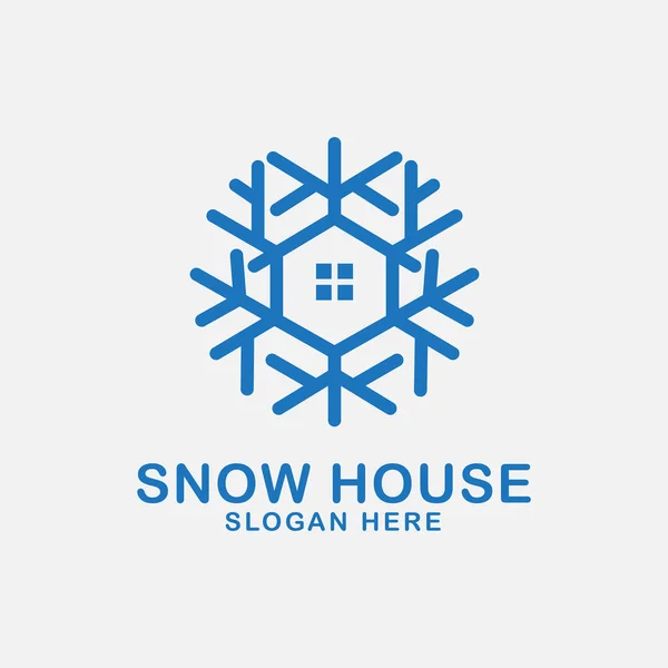 Snow Logo Icon Design Inspiration House Vector Illustration — Stock Vector