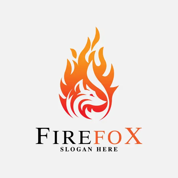 Fire Fox Logo Design Inspiration Fire Vector Illustration — Stock Vector