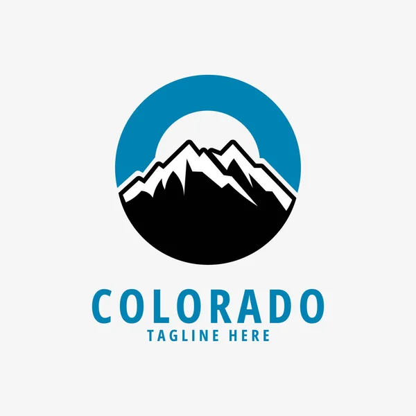 Colorado logo tasarımı dağ ve bulut vektörü çizimi ile ilham kaynağı