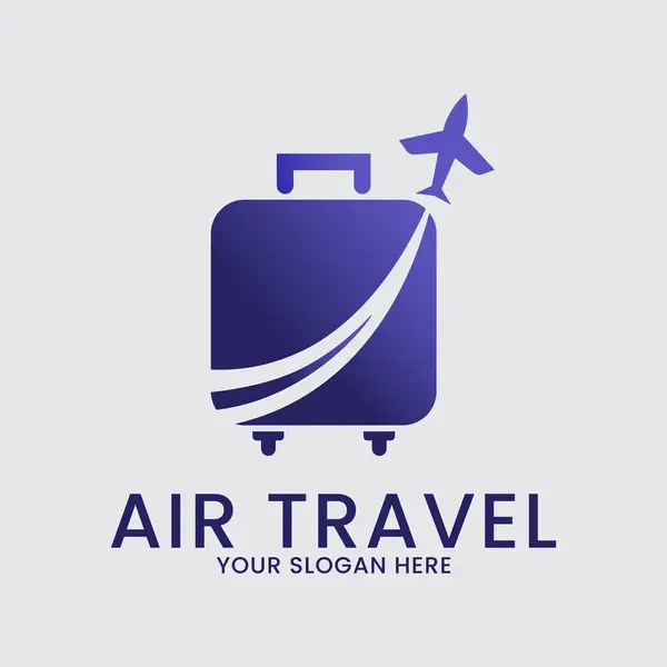 Air Travel Logo Design Inspiration Suitcase Vector Illustration — Stock Vector
