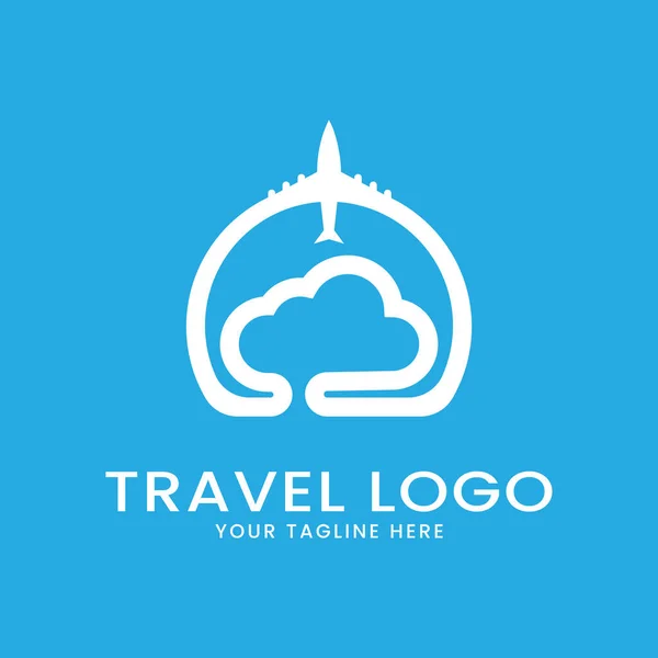 Travel Logo Design Inspiration Cloud Vector Illustration — Stock Vector