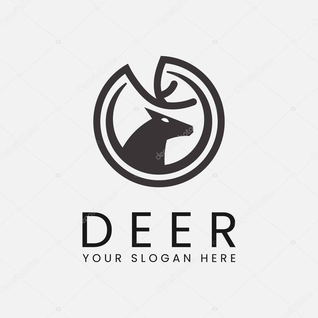 Deer logo icon vector illustration design