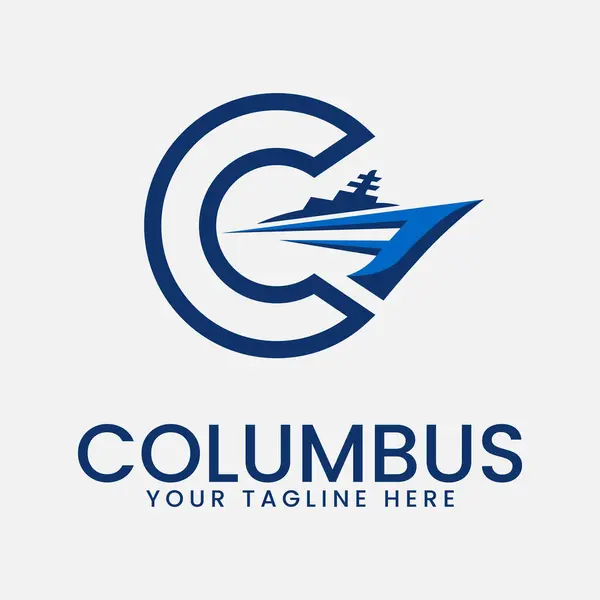 Columbus Vector Λογότυπο Vintage Πρότυπο Εικονογράφηση Σχεδιασμό — Διανυσματικό Αρχείο