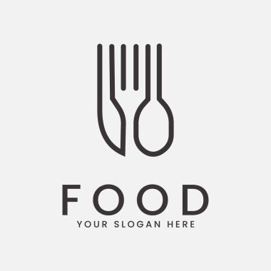 Restoran gıda logosu vektör çizimi tasarımı