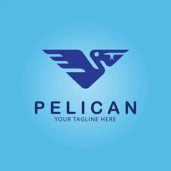 Pelikan logo vektör çizimi, minimalist simge şablonu
