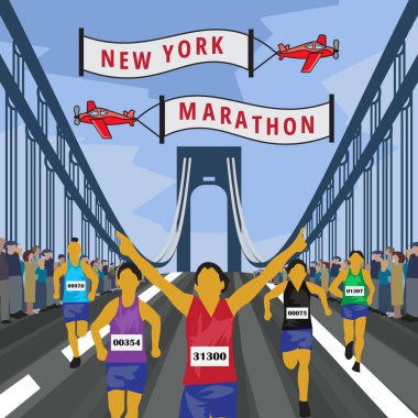 Sana inanılmaz bir Vintage Poster Tasarımı, New York maratonu posteri vereceğim.