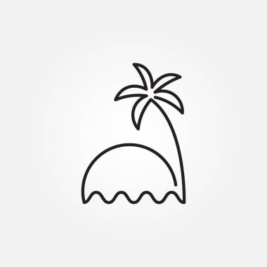 Palmiye ağacı çizgisi sanat logosu vektör illüstrasyon şablonu tasarımı