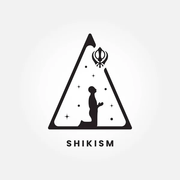 Sikh religious symbol. Isolated Flat Vector Illustration