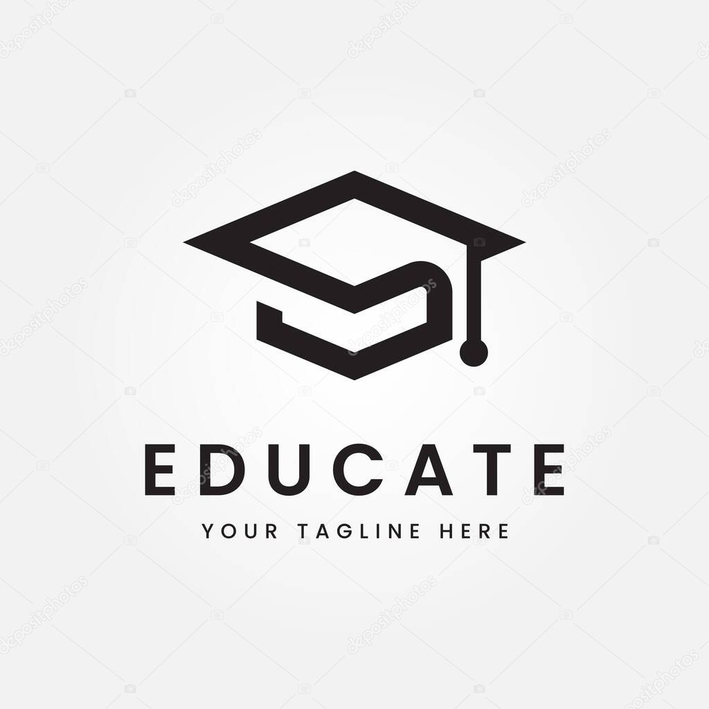 Educate logo icon design, vector illustration
