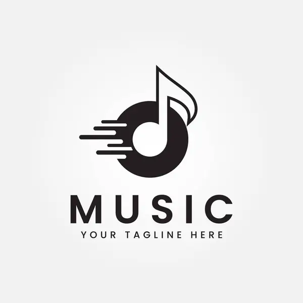 Gradyan biçim illüstrasyonlu müzik logosu tasarımı koleksiyonu