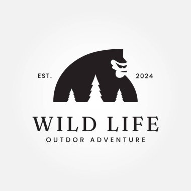 Goril Logosu Tasarım Vektör Şablonu. Modern Tasarım. Düz logo. Goril Simgesi. Vektör İllüstrasyonu