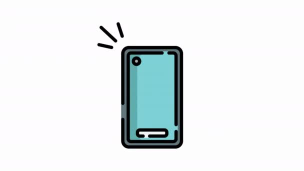 Téléphone Portable Avec Notification Argent Animation Icône Ligne Plate Isolé — Video