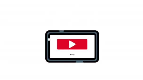 Video Streaming Okostelefon Ikon Animáció Izolált Alfa Csatorna Animált Vonal — Stock videók