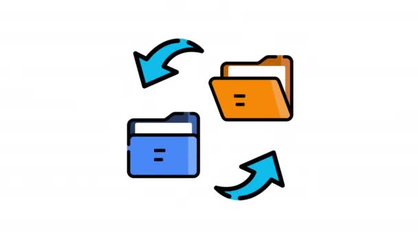 Animazione Icona Trasferimento File Isolato Canale Alfa Modulo File Linea — Video Stock