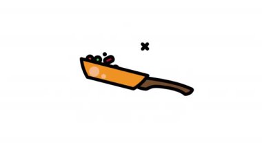 Animasyon merdane ikonu. Hamur animasyonunu başlat. Ev yapımı pizza.