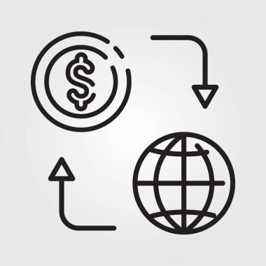 Çizgi sanatı iş simgesi logo vektör çizimi tasarımı, iş ve finans sembolü için