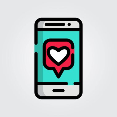 Akıllı telefon özellikleri tema tasarımı için simge logo vektör illüstrasyon tasarımı gibi renkli hatlar