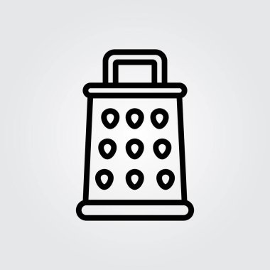 Çizgi sanatı peyniri rendelenen simge logo vektör çizimi tasarımı, yemek teması tasarımı için