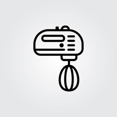 Çizgi sanatı karıştırıcı simgesi logo vektör çizimi tasarımı, yemek teması tasarımı için