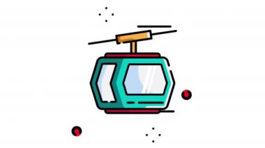 Sandalye kaldırma canlandırma ikonu. Şeffaf arkaplanda alfa kanalı olan kusursuz döngü videosu. Kış temalı hareketli grafik animasyonu