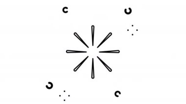 Havai fişek çizgisi animasyon ikonu. Şeffaf arkaplanda alfa kanalı olan kusursuz döngü videosu. Mutlu yıllar temalı hareketli grafik animasyonu