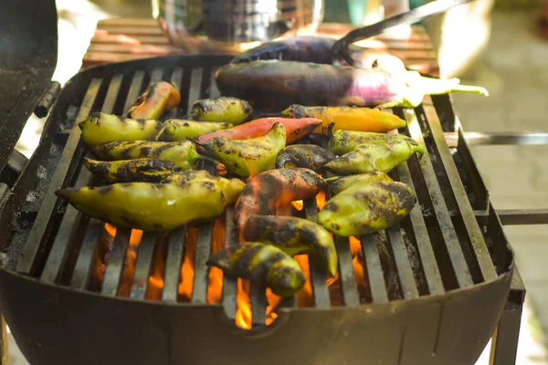 Légumes Rôtis Dans Cour Arrière Barbecue Vinica Macédoine — Photo