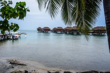 Bora Bora, Güney Pasifik adası Tahiti 'nin kuzeybatısında Fransız Polinezyası, Peyzaj