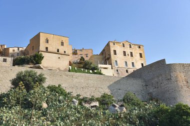 Manzara, kırsal kilise Calvi, Korsika, Fransa