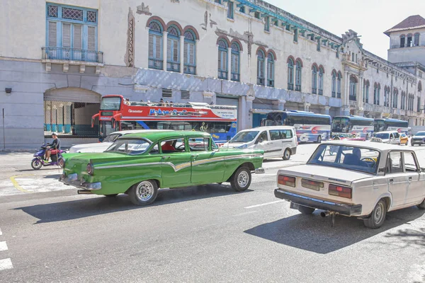 Vecchie Strade Auto Epoca Avana Cuba — Foto Stock