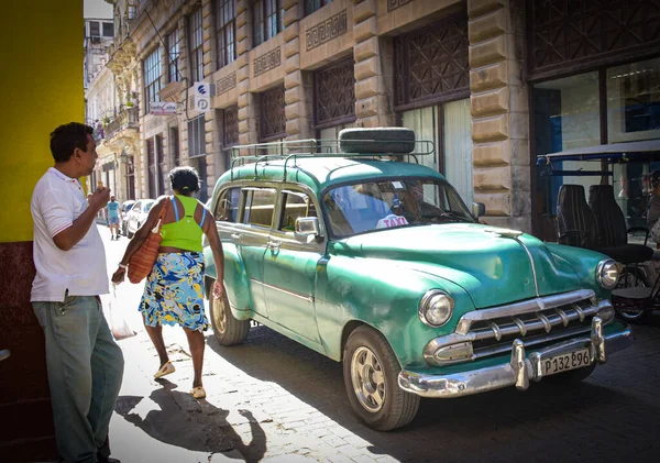 Avana Cuba Auto Epoca Punto Riferimento Avana Auto Epoca Retrò — Foto Stock
