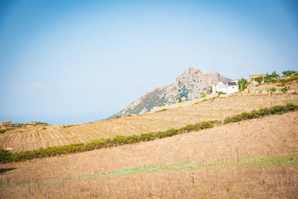 Manzara, kırsal kilise Calvi, Korsika, Fransa