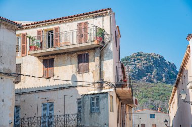 Manzara, kırsal kilise Calvi, Korsika, Fransa